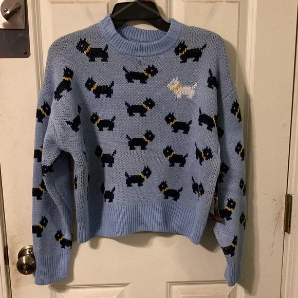 Stranger Things Blue Scottie Dog Sweater Medium M - Picture 4 of 12